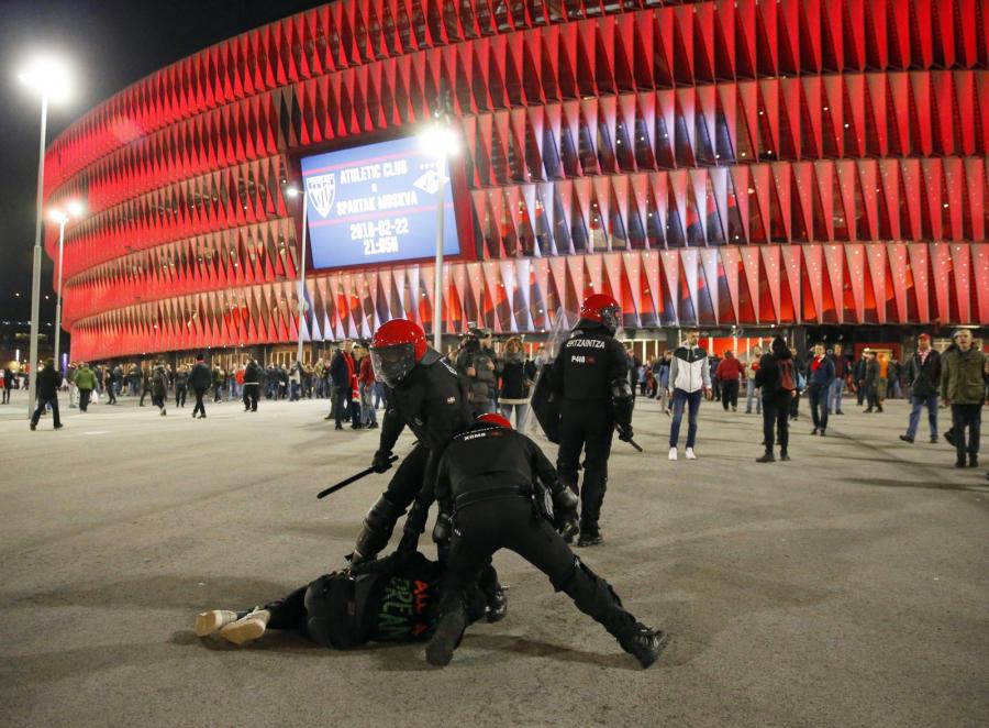 Zamieszki z udziałem kibiców Athleticu Bilbao i Spartaka Moskwa