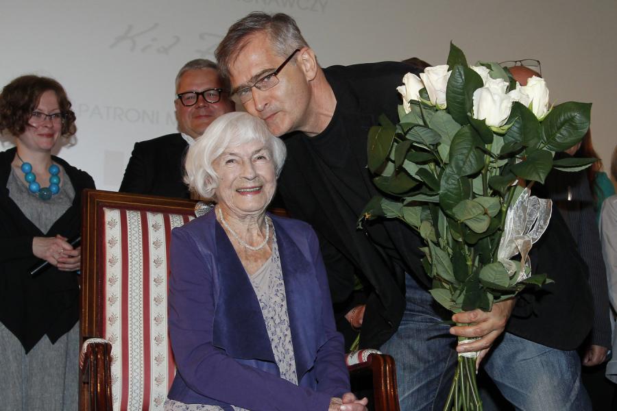 Danuta Szaflarska i Olgierd Łukaszewicz na premierze filmu "Inny Świat"