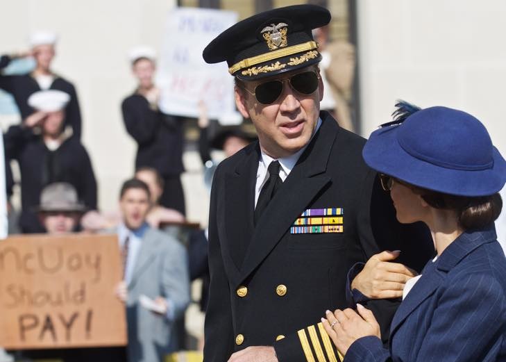 Weronika Rosati i Nicolas Cage na planie "USS Indianapolis: Man of Courage"