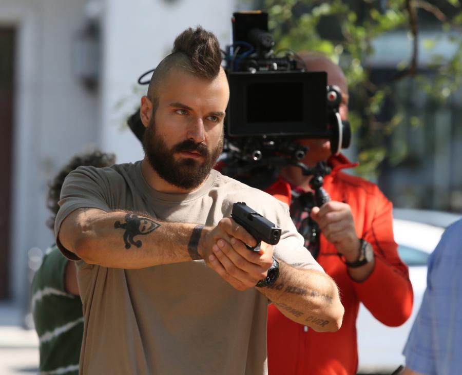 Piotr Stramowski na planie filmu "Pitbull. Nowe porządki"